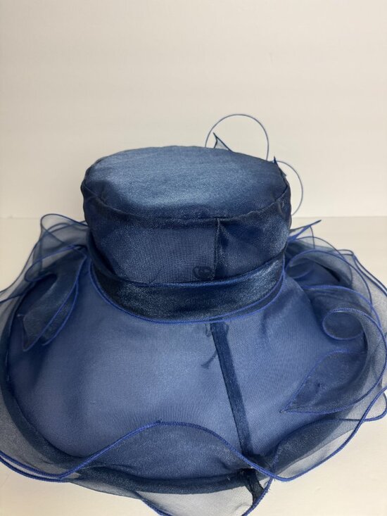 Elegant Derby Dress Hat Bow Blue Adjustable main image 4